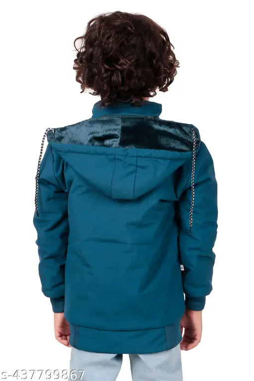 Solid polyester kids jacket, warm and stylish for boys or girls, perfect winter wear for children aged 1-8 years, Made in India