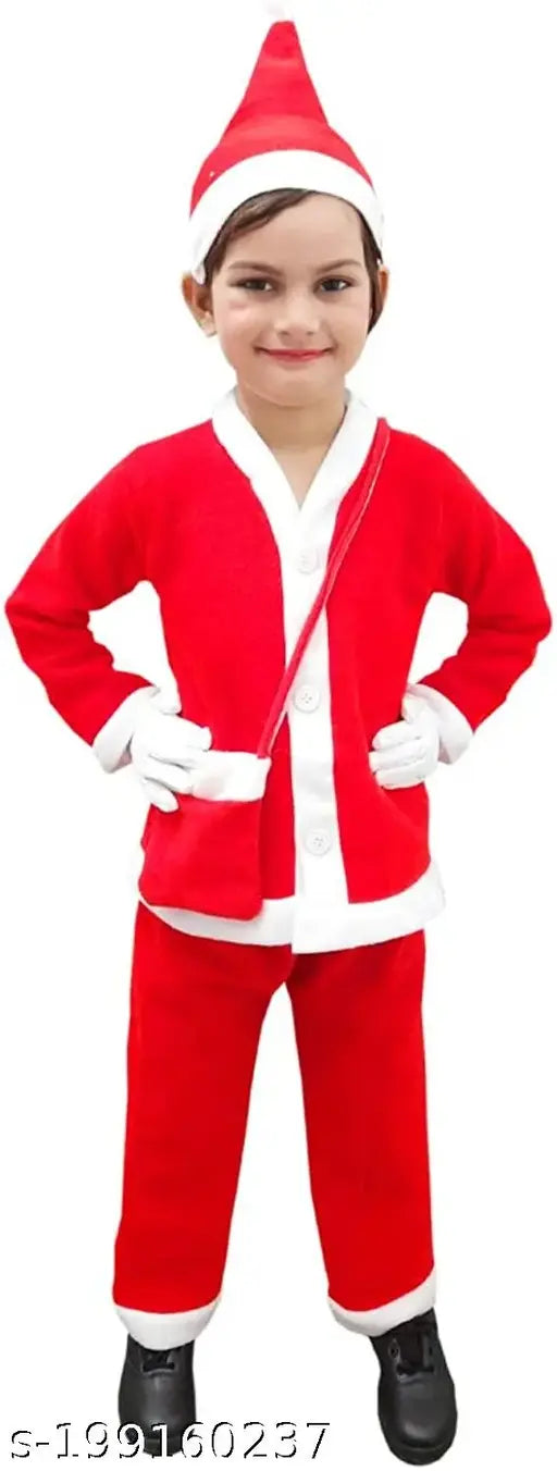 Wool Santa Claus dress for kids by KAGA FANCY, ideal for Christmas parties, single size available