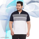 Multicolor striped polo half-sleeve cotton blend T-shirt for men, featuring Wild West print. Style for summer parties and casual wear