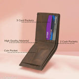 Men's Brown PU Wallet (7 Card Slots), sleek and stylish artificial leather accessory for casual or formal use