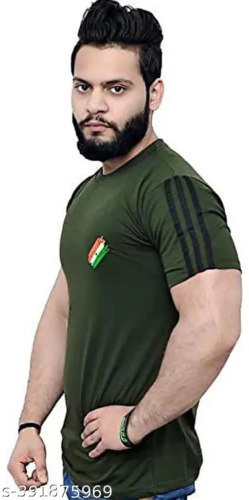 Commando Half Cotton Blend T-shirt, short sleeve printed net tee, M: 38"x28", L: 40"x29", XL: 42"x30", cotton blend apparel from India