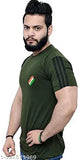 Commando Half Cotton Blend T-shirt, short sleeve printed net tee, M: 38"x28", L: 40"x29", XL: 42"x30", cotton blend apparel from India
