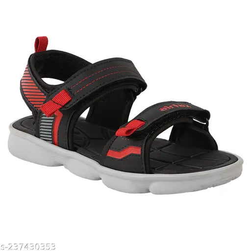 Textured net EVA sole kids sports sandal (COSCOBLACK), adjustable velcro fastening for comfort and versatile fit. Ideal for active boys, designed in India