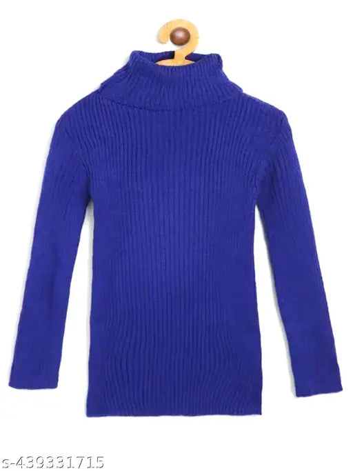 High-neck wool sweater skivvy for baby boys and girls in various sizes, featuring a solid pattern