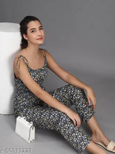 Multicolor floral printed viscose rayon jumpsuit, sleeveless and vibrant, perfect for western wear fashion