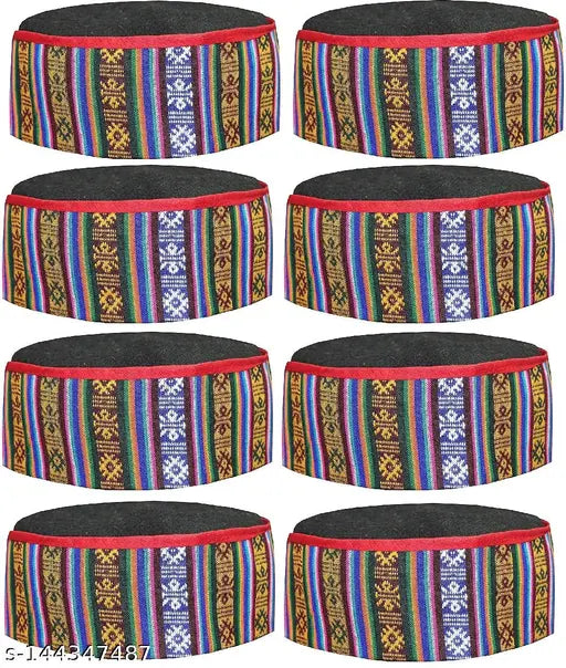 Cotton Himanchali cap style F pack, traditional printed caps in onesize, best from India