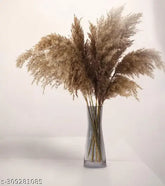 Natural light brown dried pampas grass, 18" long for home office or events decor - no shedding, no stench