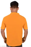 Mustard polycotton short sleeve men's collar t-shirt - popular choice for casual wear