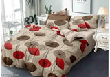 Microfiber floral double king bedsheets combo pack with 2 pillow covers, ideal for heavy winter use