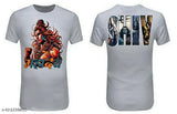 White polyester round neck sports t-shirt with ShivMahakal sublimation printing, short sleeves