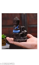 Poly Resin Buddha statue incense holder with free smoke 10 cones, handcrafted in India for spiritual decor