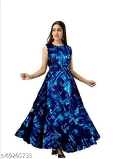 Premium rayon sleeveless printed gown & kurti (Firoji), vibrant Indian design for M(38in), L(40in), XL(42in), XXL(44in) wardrobe essential