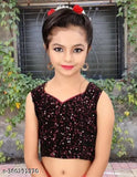 New traditional poly silk baby saree, embellished net blouse for parties & festivals (3-14 years)