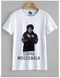 Polyester short-sleeve printed t-shirt featuring Sidhu Moosewala design, Indian made apparel