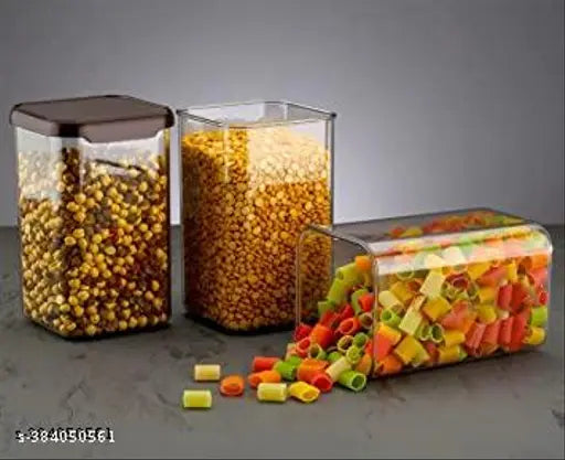 Black unbreakable air-tight plastic grocery container set of 12 (1100ml), perfect for food storage and pantry organization