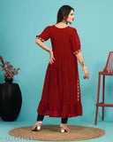 Georgette Navratri Special kurti - Solid, lightweight Indian outfit. (Available in multiple sizes: S-XXL)