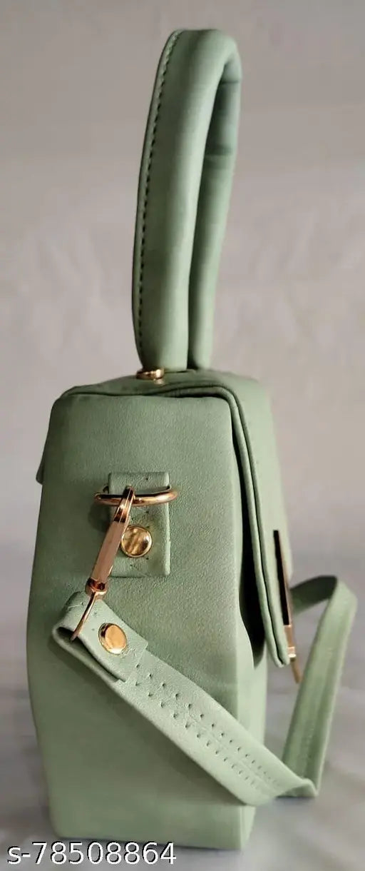 Pista green lightweight sling bag for girls, soft synthetic material, easy lock, stylish accessory for daily use