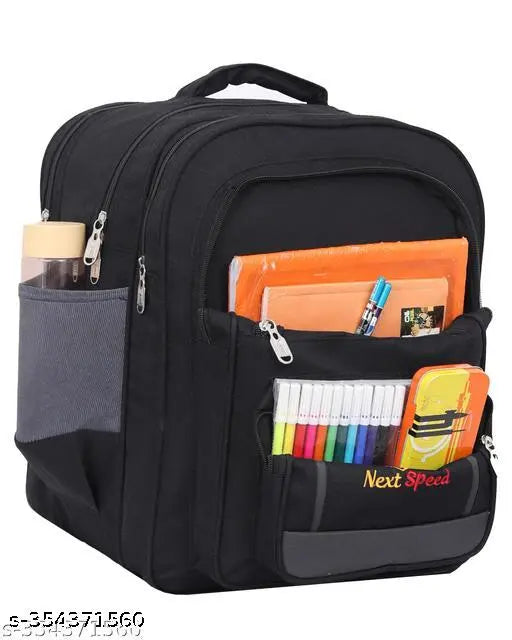 Waterproof polyester school backpack for kids 4th to 10th class, heavy-duty luggage and travel bag, free size (L16cm x W10cm x H14cm), Indian origin