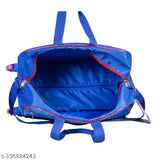 Blue polyester net Indian Riders kids travel suitcase with zoo cartoon animal design, waterproof and lightweight (30 L). Child-friendly rolling luggage for boys and girls