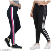 Ankle-length Lycra net gym jeggings pack of 2 for yoga and workout, free size to XL