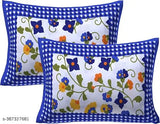 Comfortable cotton double printed bedsheet & pillow covers, 100in x 90in bedsheet and 17in x 27in pillow covers, vibrant design, high thread count 144, India-made home essentials