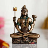 Indian Cold Cast Bronze meditating Shiva statue for car dashboard, religious decor