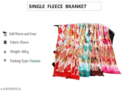 Fleece floral FAB soft ac/winter blanket pack of 5, free size (88x60in), made in India