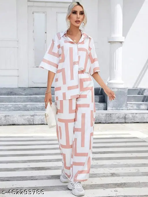 Stylish designer women's lyocell top & bottom sets, long sleeves, Indian-made fashion on mannequin