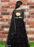 Embellished satin lehenga choli for girls, semi-stitched net fabric, exclusive designer embroidery, Indian origin