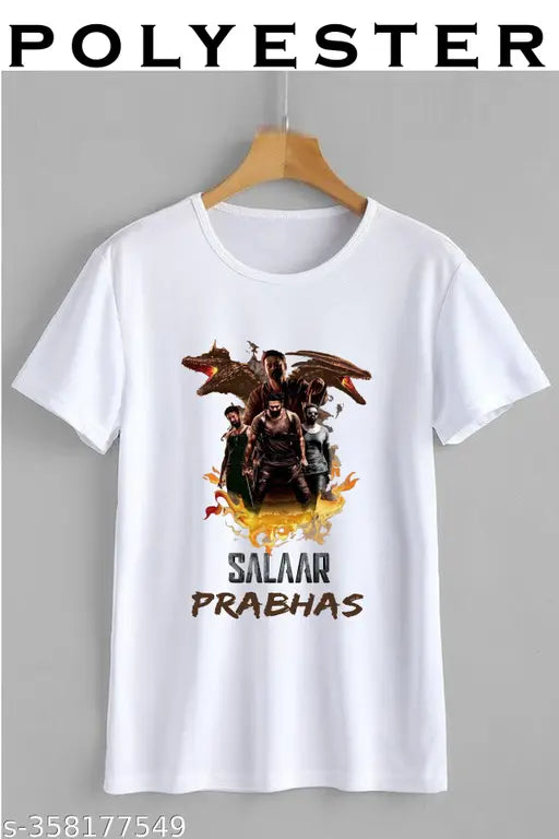 Prabhas Salaar Dragon All: Printed net short-sleeved polyester shirt in various sizes, India-made movie merchandise