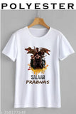 Prabhas Salaar Dragon All: Printed net short-sleeved polyester shirt in various sizes, India-made movie merchandise