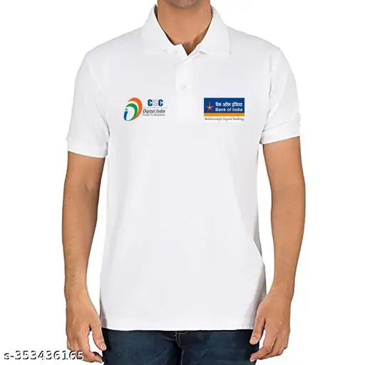 CSC Digital Bank of India BC t-shirt (Polyester, short sleeves), printed with identity logo for digital India CSC Operators, ideal for government services delivery or surveys