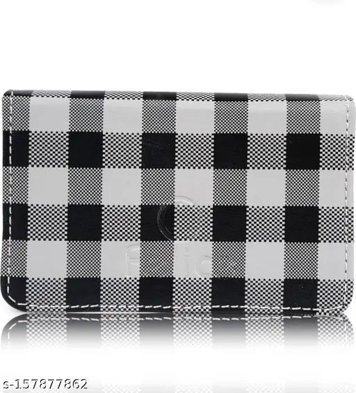 Brown faux leather business card holder, perfect for men & women. Solid design for everyday use