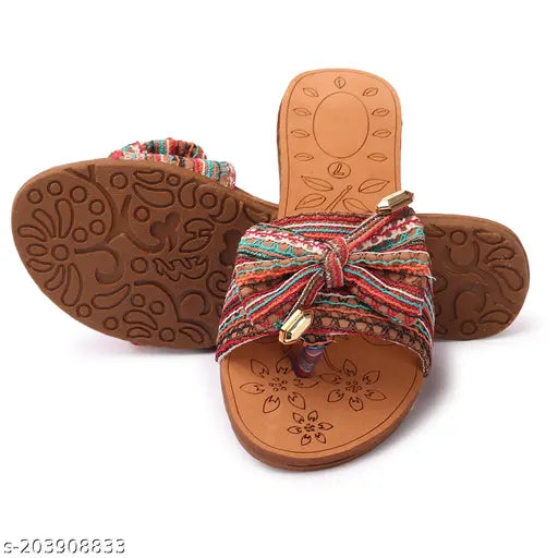 Synthetic leather embellished net casual flats, lightweight and comfortable for women's fashion. Made in India