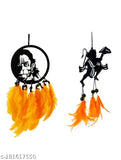 Handcrafted Lord Hanuman ji dream catcher for car decor or home, featuring vibrant Indian artisan work