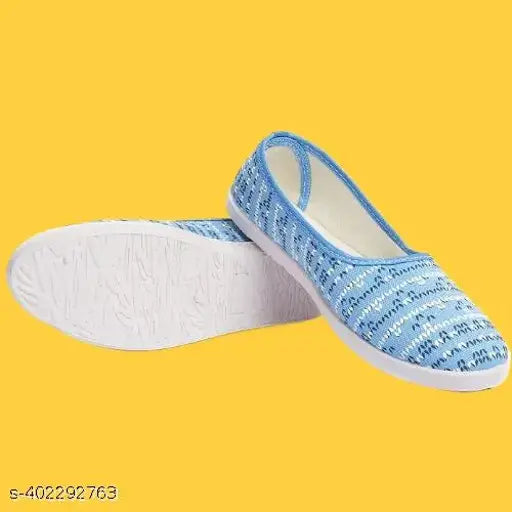 Sky Blue synthetic slip-on ballerinas for women, lightweight and non-slippery belly flats on display