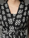 Attractive women's cotton kurta set with palazzos, sleeveless, printed net design, India-made, size XS-XXL