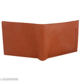 Tan faux leather men's wallet with 5 card slots, coin pocket, hidden pockets - genuine leather quality, compact design, Indian origin