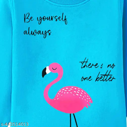 Multi-colored KUCHIPOO girls' cotton blend winterwear sweatshirt, pack of 1 - ideal for 3-4 years (27 inch bust), printed pattern