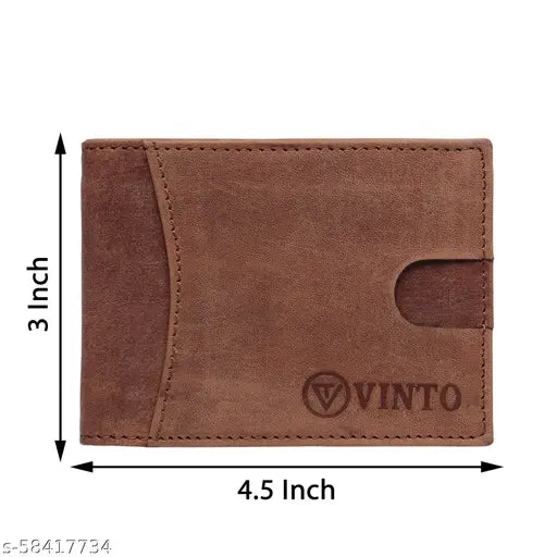Solid leather RFID-protected wallet with one compartment, free size (12cm x 11cm), made in India
