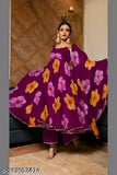 Georgette printed net women's gown, trendy and graceful, size S (36in bust, 10in length)