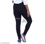 Stylish cotton blend jeggings (pack of 4), OE fabric recycled, trendy, lightweight, durable for women's fashion, sizes: 26, 28, 30, 32, 34, free size, made in India