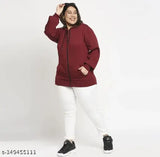 Fleece women's plus size hoodie & sweatshirt - XXL (44in bust, 25in length), India-made warm winter hoodie with long sleeves