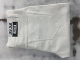 Men's Slim Fit Cotton Blend Jeans, white, solid color. Modern and versatile for casual or semi-formal occasions. Boost your style and comfort all day long
