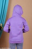 Purple sleeveless hoodie with printed net design, ideal for girls' everyday comfort and style. Trendy hoodie for girls' winter wear, size range from 9-16 years