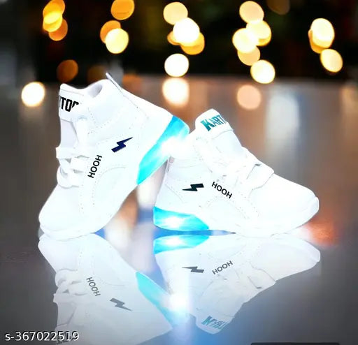 Embellished net canvas and rubber light-up shoes for boys aged up to 7 yrs, India origin