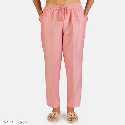 Solid poly blend women's kurti pant, XL (Waist 32", Length 38", Hip 45"), Noori Libaas Indian ethnic trouser