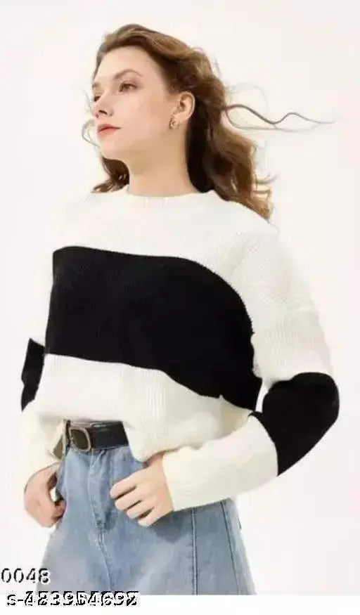 White cotton blend oversized crop top with spandex for best fitting, colorblocked net long sleeves - girls' clothing