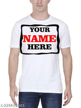 White personalised polyester unisex round neck tee with printed design, half sleeve, suitable for men, women, boys, and girls