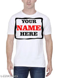 White polyester unisex personalised name printed half-sleeve round neck t-shirt for men, women, boys, girls - India